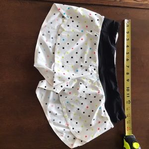 Lululemon Shorts White with Color Dots